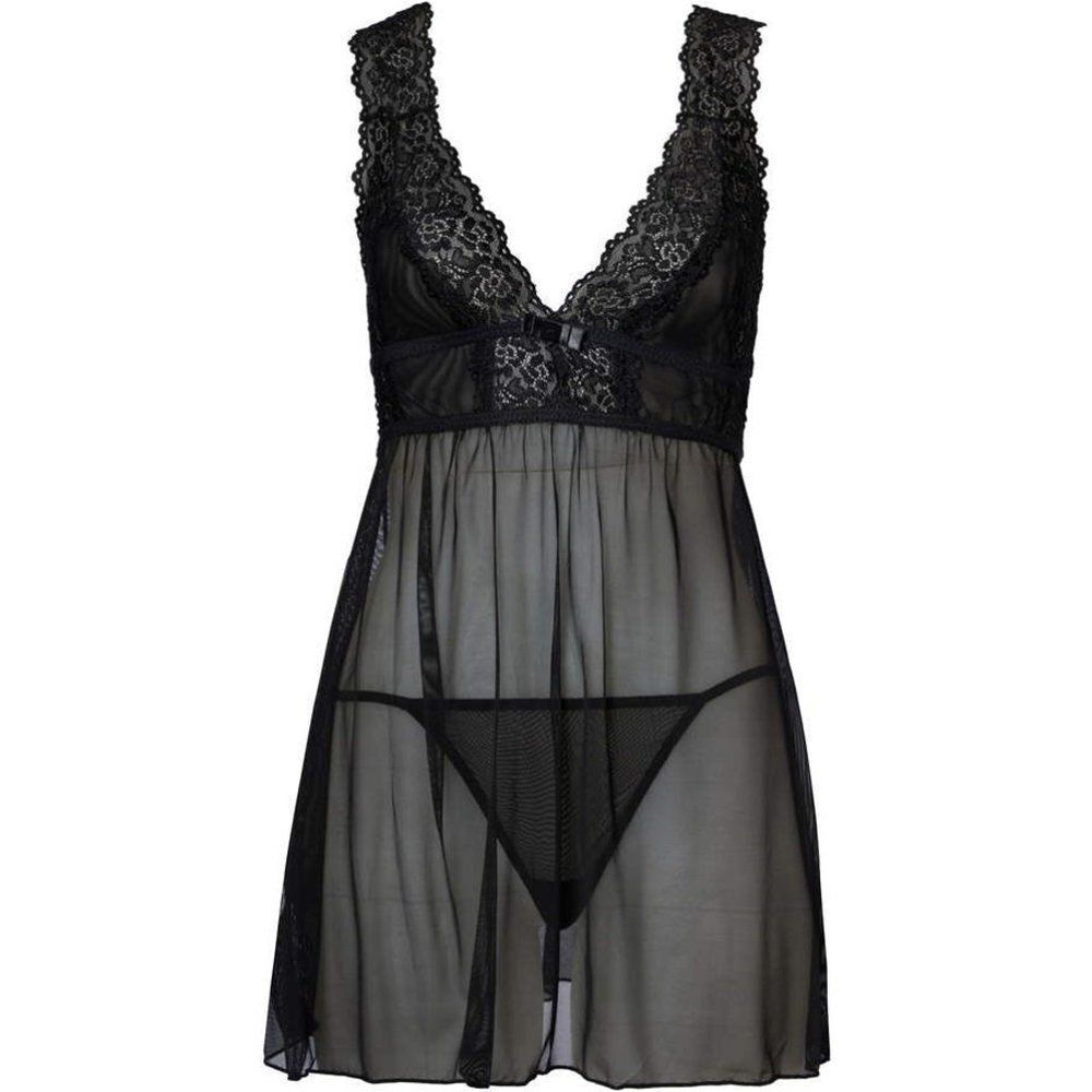 Lace Frame Empire Babydoll G-String Set Lingerie - Picture 4 of 8